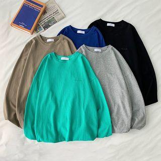 Plain Long-sleeve Oversize Top