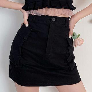 Short-sleeve Sheer Top / Camisole Top / A-line Skirt