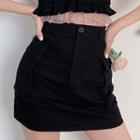 Short-sleeve Sheer Top / Camisole Top / A-line Skirt