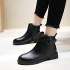 Buckled Strap Ankle Boots