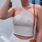 One-shoulder Cropped Knit Top