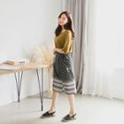 Wrap-front Patterned Skirt (l~xxl)