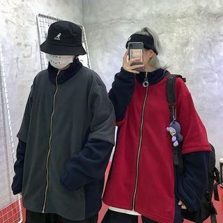 Couple Matching Mock Two-piece Jacket