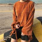 Plain Corduroy Long-sleeve Sweatshirt