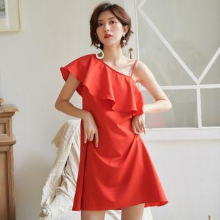 Single-shoulder Mini A-line Dress