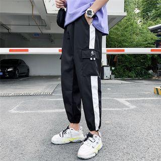 Two-tone Lettering Cargo Harem Pants