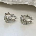 Flower Alloy Cuff Earring 1 Pair - Cuff Earrings - Silver - One Size