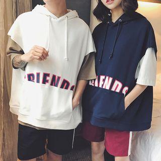 Couple Matching Print Sleeveless Hoodie