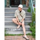 Flap-pocket Shirt & Matching Shorts Set