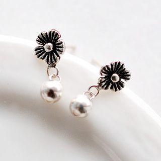 Flower Bead Drop Earrings