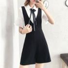 Set: Elbow Sleeve Shirt + Pinafore Playsuit