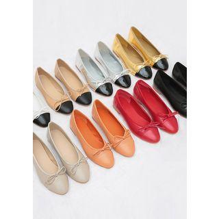 Ribbon Toe-cap Flats In 8 Colors