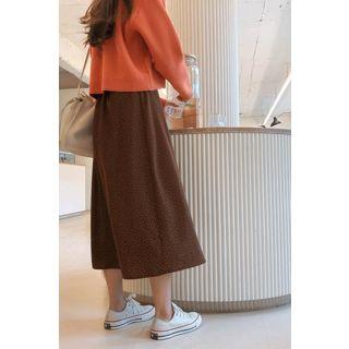 Buttoned Dotted Maxi Skirt Brown - One Size