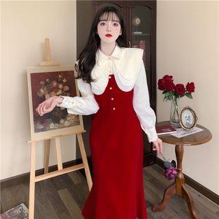 Sleeveless A-line Dress / Blouse / Set