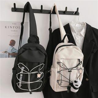 Drawstring Nylon Sling Bag / Bag Charm / Brooch / Set