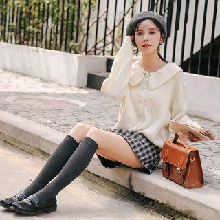 Collared Cardigan Off-white - One Size