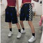 Couple Matching Checkerboard Panel Shorts