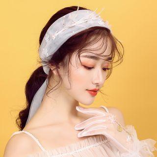 Feather Wedding Veil White - One Size