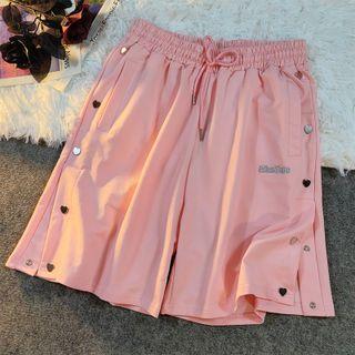 Side Buttoned Sweat Shorts