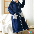 Fleece Hooded Buttoned Robe / Sleep Pants / Set