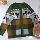 Cow Print Cardigan