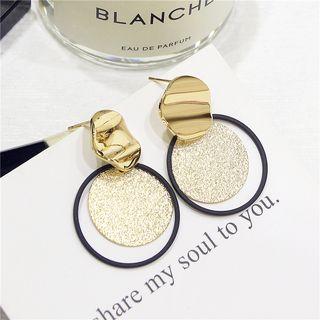 Metallic Disc Dangle Earring