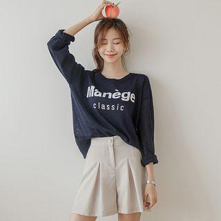 Letter Long-sleeve Summer Knit Top