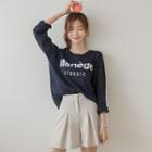 Letter Long-sleeve Summer Knit Top