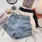 Denim Lace-up High-waist Shorts