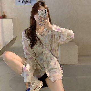 Loose-fit Printed Shirt Pink - One Size