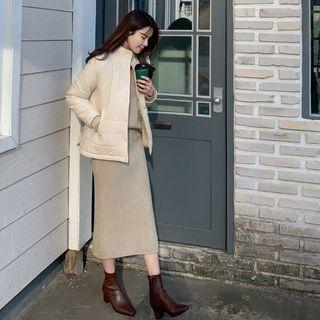 Button-side Faux-fur Lined Padded Jacket