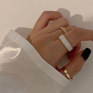 Alloy Open Ring Set Of 3 - Ring - One Size