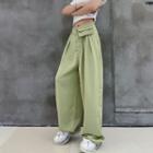 Wide Leg Pants With Waist Bag