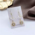 Faux Pearl Floral Dangle Earring 1 Pair - Gold - One Size