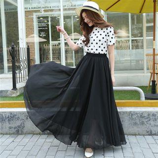 Tripple Layered A-line Maxi Skirt