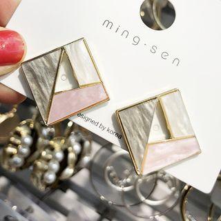 Acrylic Panel Square Earring As Shown In Figure - One Size