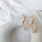 Matte Alloy Oval Dangle Earring 1 Pair - Earring - Gold - One Size