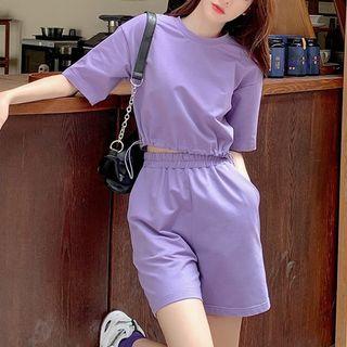 Set: Short-sleeve Drawstring T-shirt + Shorts