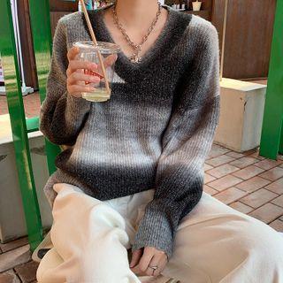 V-neck Two Tone Sweater