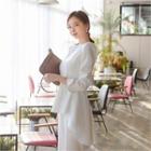 Puff-shoulder Dip-back Flare Top
