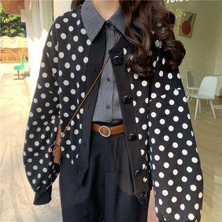 Long-sleeve Polka Dot Cardigan