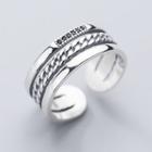 Chain Layered Open Ring S925 Silver - As Shown In Figure - One Size