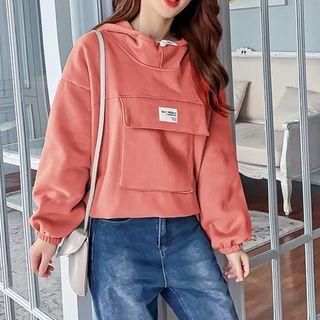 Long-sleeve Applique Hooded Pullover