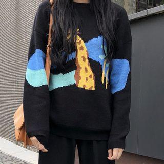 Cartoon Sweater / Straight Fit Pants / Midi Skirt