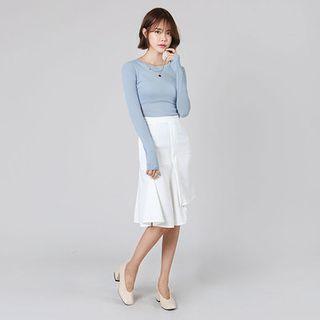 Cutout-hem Ruffled Skirt