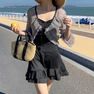 Set: Bow Detail Swimdress + Cover Up