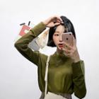 Mock-neck Relaxed-fit Knit Top