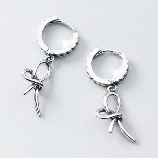 925 Sterling Silver Knot Dangle Earring 1 Pair - Silver - One Size