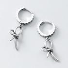 925 Sterling Silver Knot Dangle Earring 1 Pair - Silver - One Size