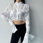 Bell-sleeve Cropped Shirt
